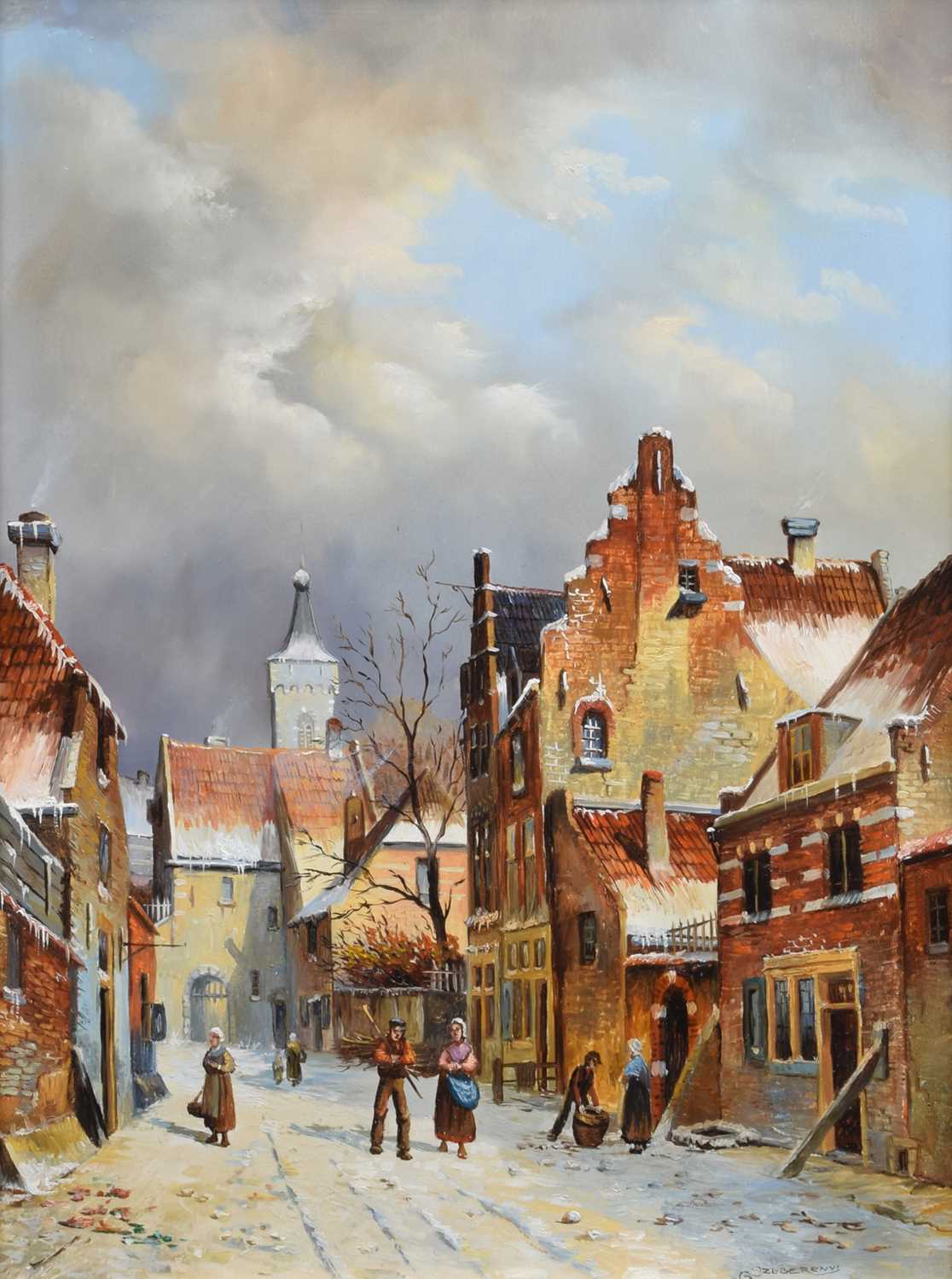 Daniel Szeberenyi (Hungarian 1949-) Dutch street scenes - Image 3 of 5