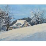 M. Kuckelkorn, 20th century Snowy landscape with house and trees