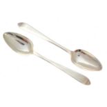 A pair of George III Irish silver table spoons,