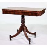 Regency mahogany fold-over tea table