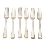 Six George III dessert forks,