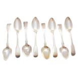 Eight George III dessert spoons,