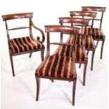 Five regency mahogany framed dining chairs