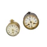Two 19th century bedside alarm clocks,
