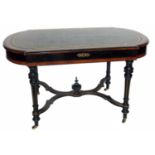 Victorian ebonised writing table