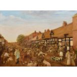 T.W. Peake, 19th/ 20th century "Pig Market, Shropshire Street, Market Drayton, Salop, 1840"