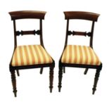 Six Victorian yoke back single dining chairs
