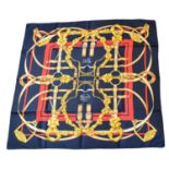 A Hermès "Grand Manege" silk scarf by Henri d'Origny,