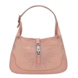 A Gucci Jackie light pink suede leather shoulder bag,