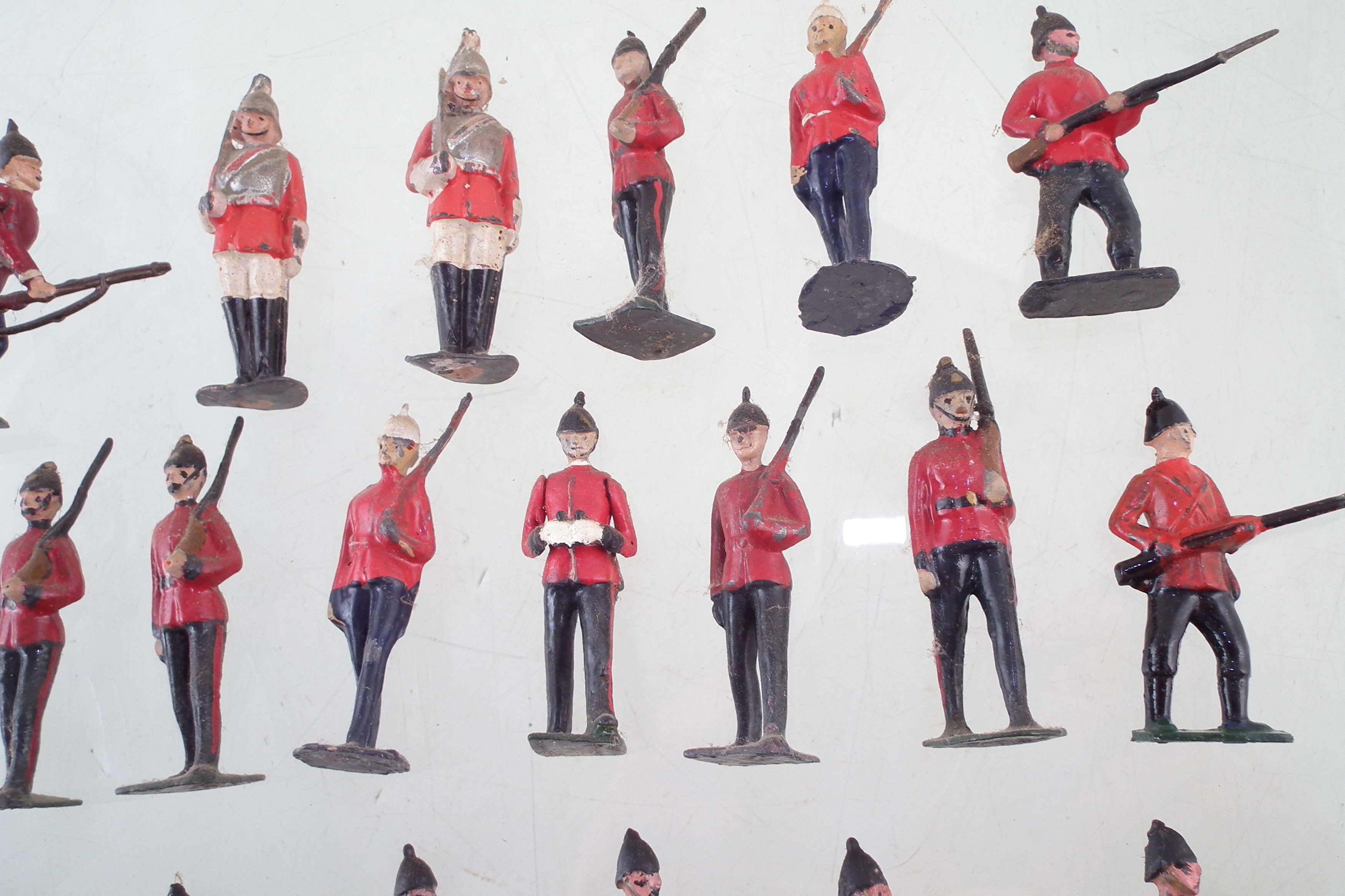 Forty four British army metal soldiers by J. Hill and Co. and Britains. - Image 4 of 7