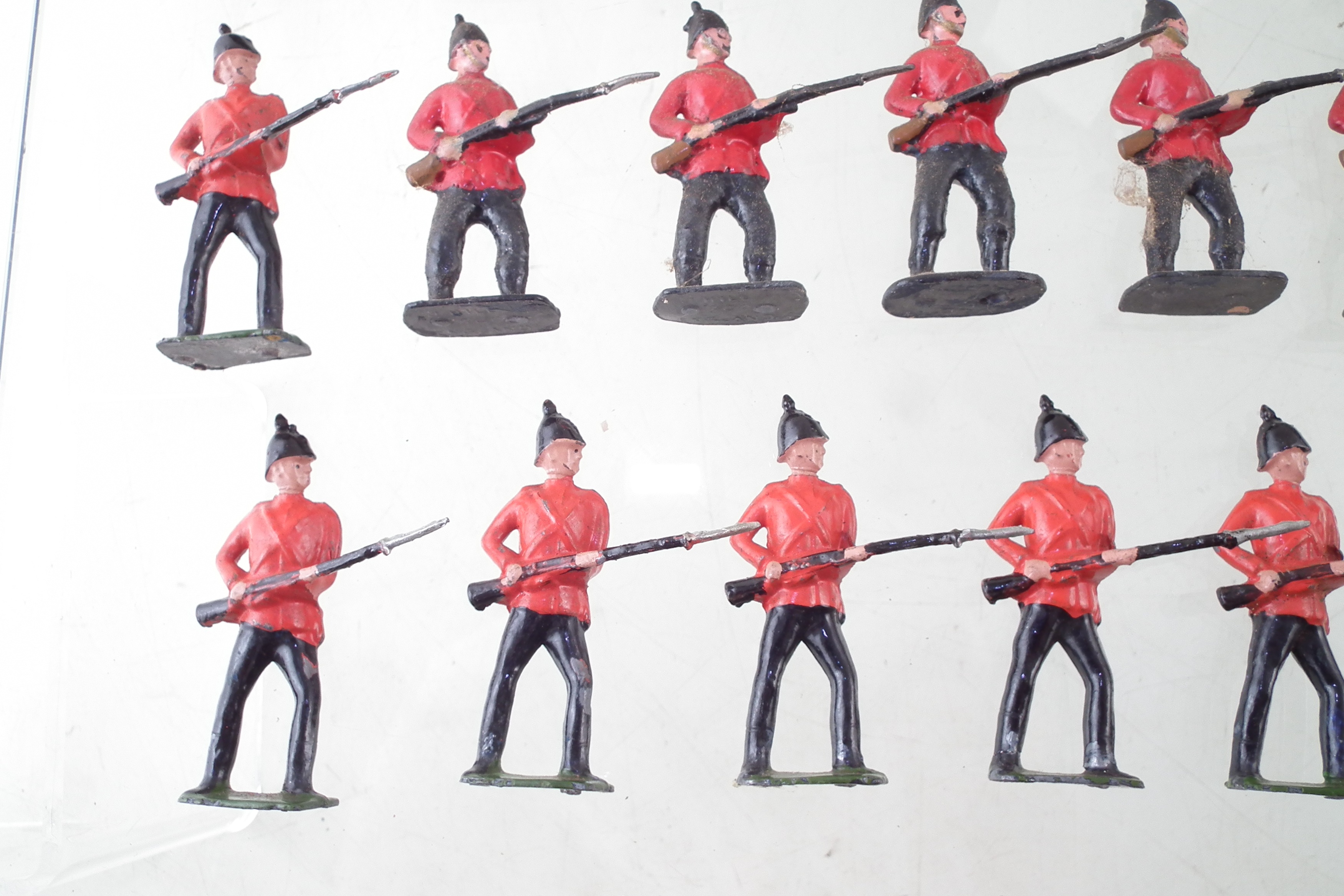 Forty four British army metal soldiers by J. Hill and Co. and Britains. - Image 2 of 7