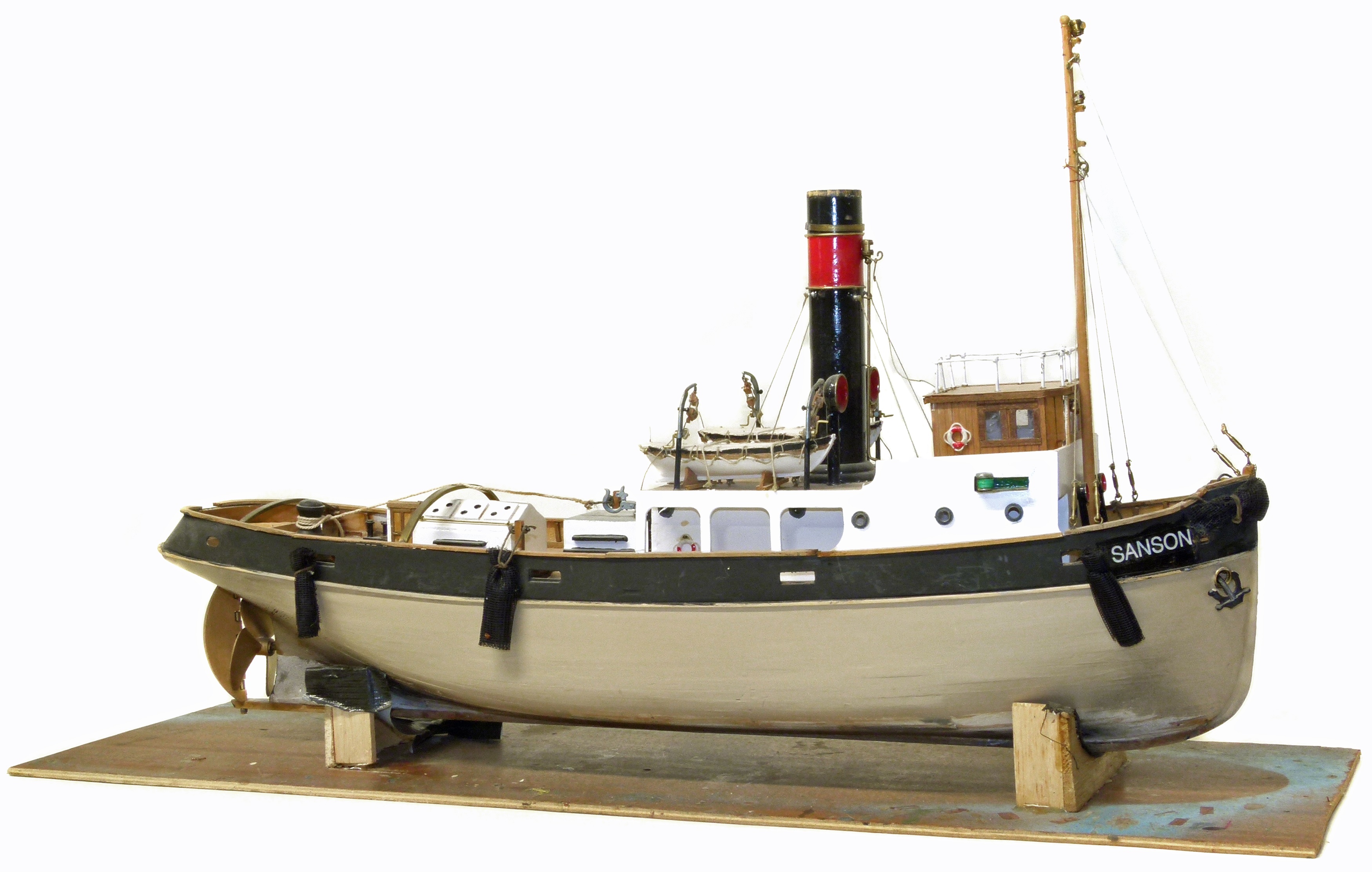 Scale model of a tug boat 'Sanson'.