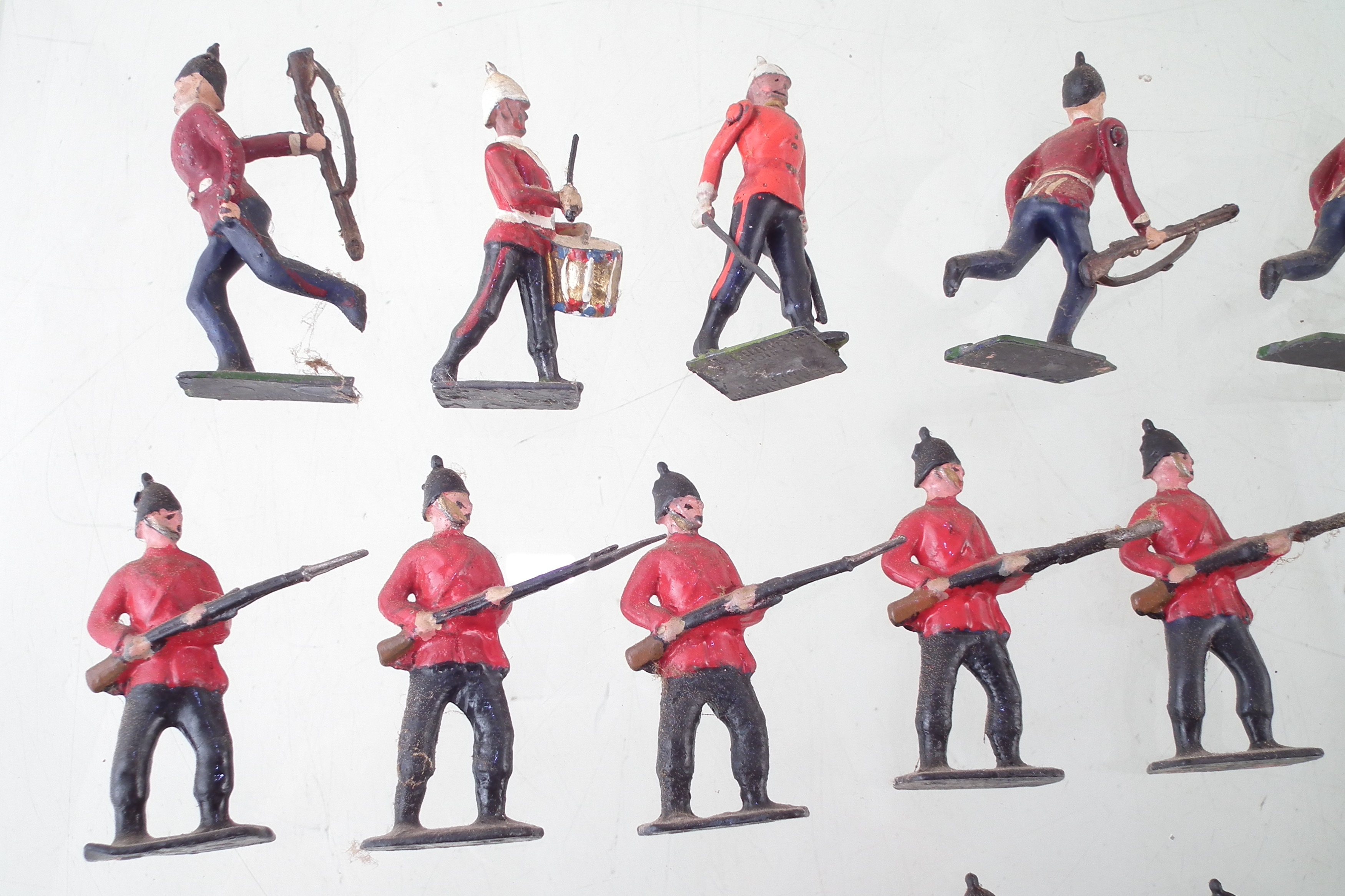 Forty four British army metal soldiers by J. Hill and Co. and Britains. - Image 3 of 7