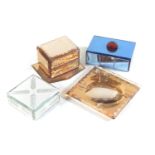 Three Deco design mirrored trinket boxes