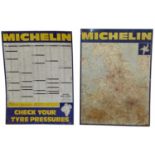 Two metal Michelin wall signs