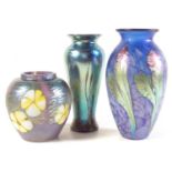 Three Okra glass vases