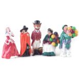 Five miniature Royal Doulton figures,