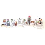 Seven Coalport Snowman figures