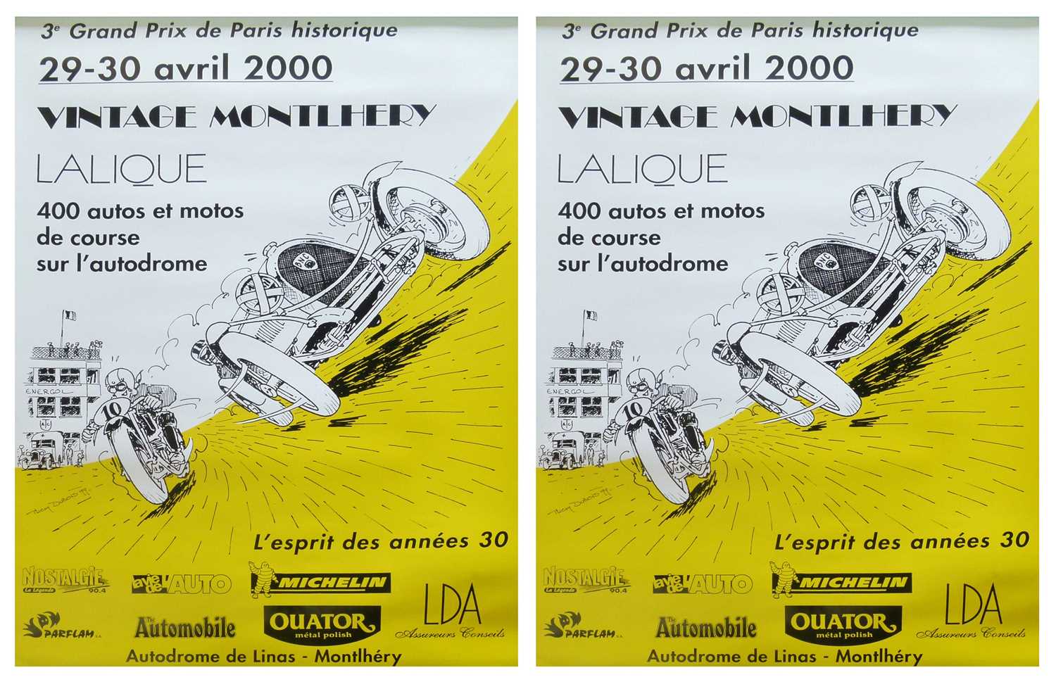 Two Vintage Montlhery 2000 posters.