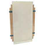 Amber tinted rectangular bevelled wall mirror