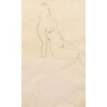Edward Burra (British 1905-1976) Seated female nude