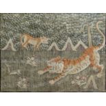 Needlework picture, Tigers.