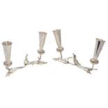 A pair of Hukin & Heath silver plated candlesticks,