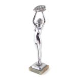 Art Deco chromed figure of a lady