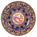 Royal Worcester plate signed Leaman,