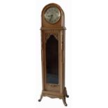 1930's light oak longcase clock