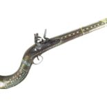 Afghan flintlock Jezail rifle,