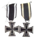 Two German WWI Iron crosses,