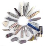 Collection of twenty four penknives,