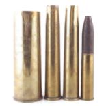 Two pounder round and three shell cases