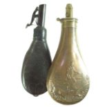 Powder flask and shot flask,