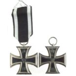 Two German WWI Iron crosses,