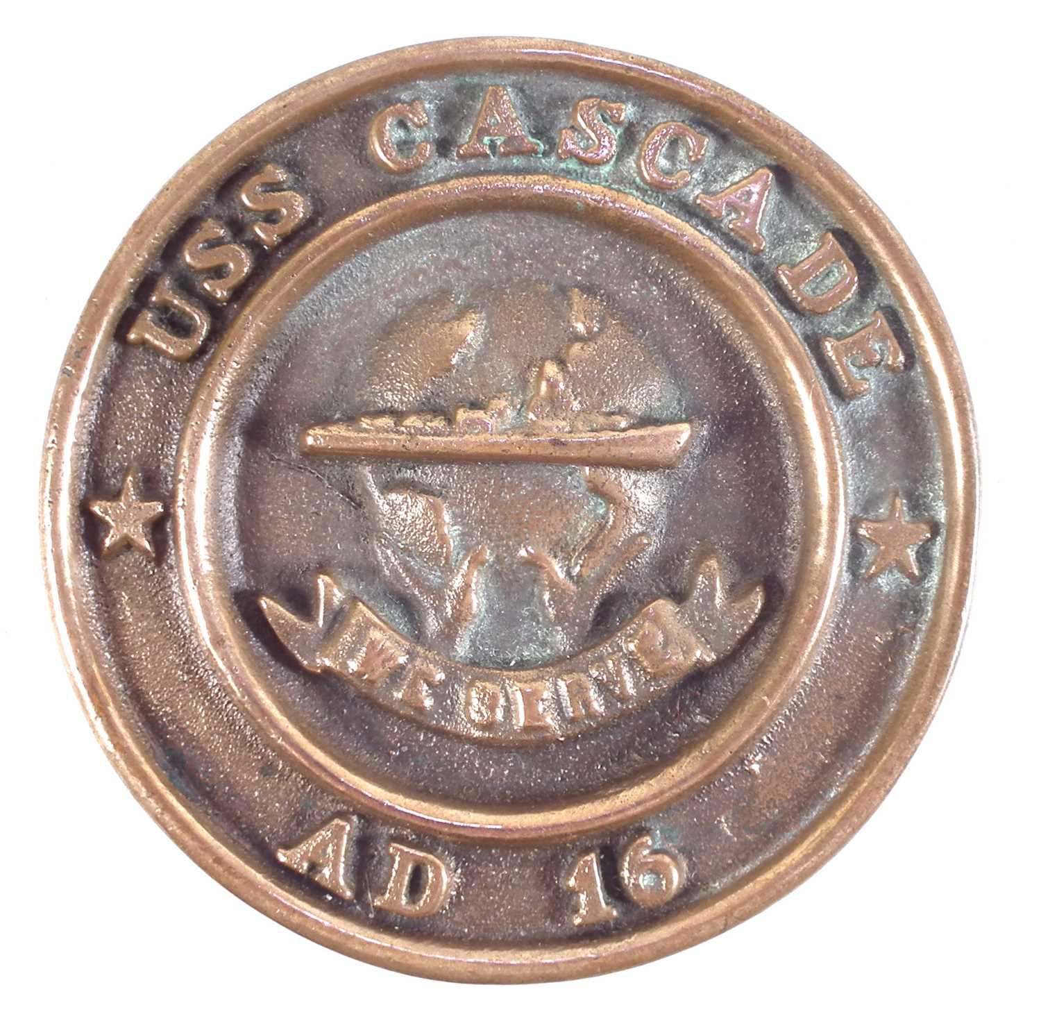 USS Cascade bronze ships plaque