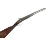 Barton 14 bore percussion double barrel shotgun