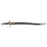 British pattern 1860 yatagan sword bayonet and scabbard