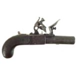 Flintlock boxlock pistol by Hill London