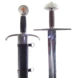 Two modern replica broadswords,