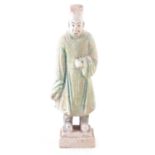 Late Ming type polychrome figure of stepped base