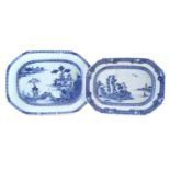 Two Chinese export porcelain meat plates,