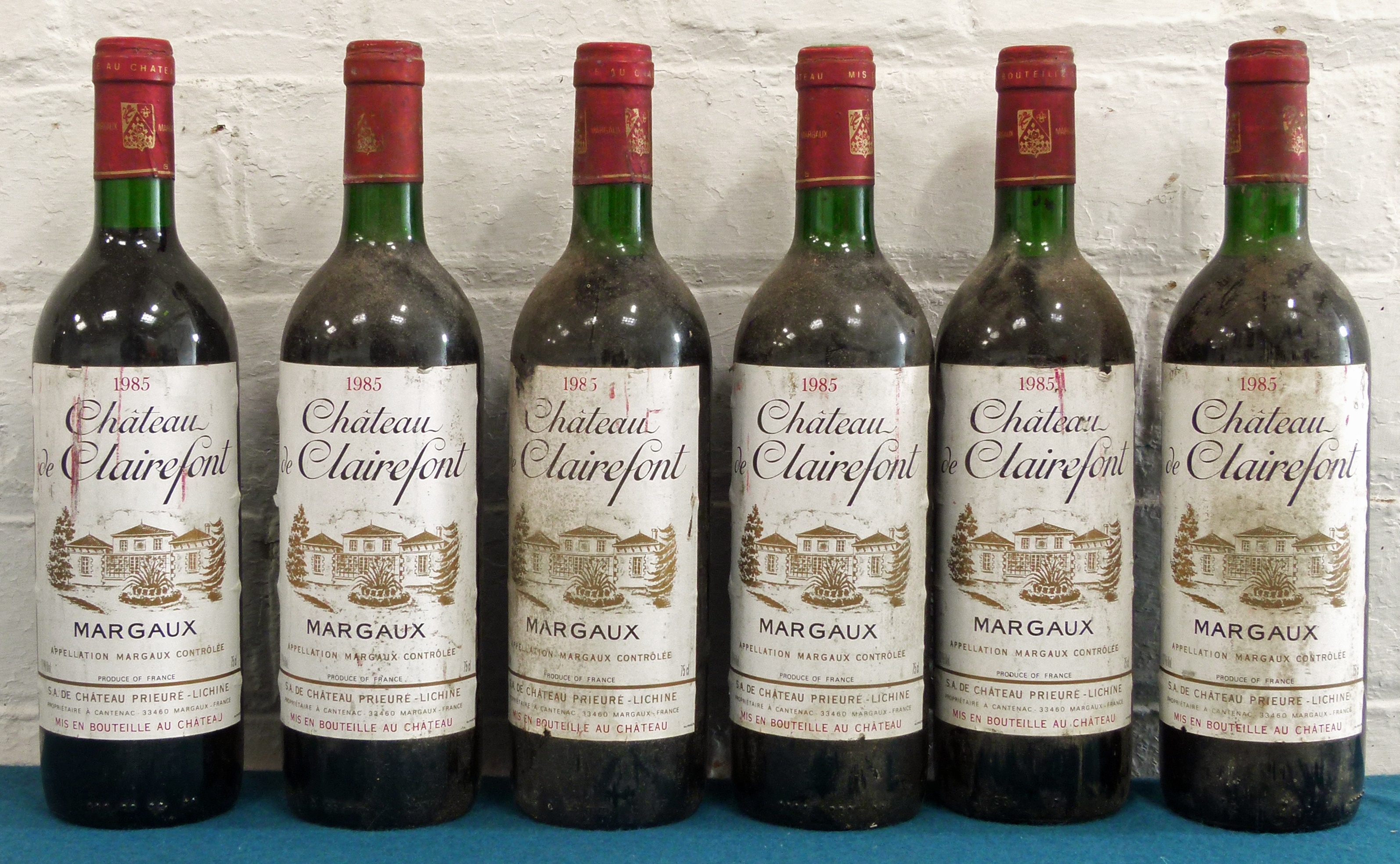 6 Bottles Chateau de Clairefont Margaux 1985