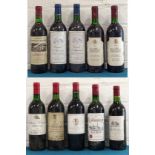 10 Bottles Mixed Lot Good Drinking Claret