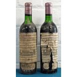 2 Bottles Chateau La Mission Haut Brion Grand Cru Classe Graves (Pessac – Leognan) 1966