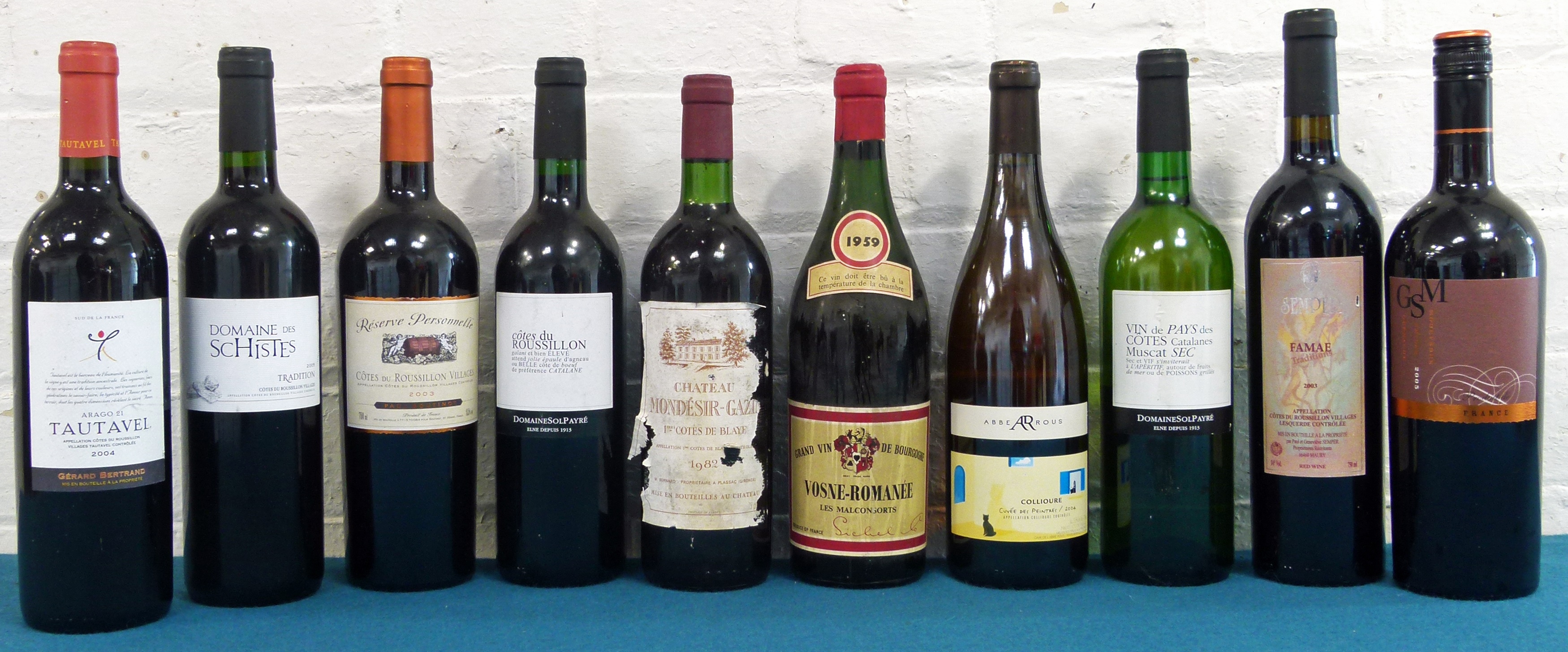 10 Bottles Mixed Lot of excellent Burgundy, Claret and Roussillon wines