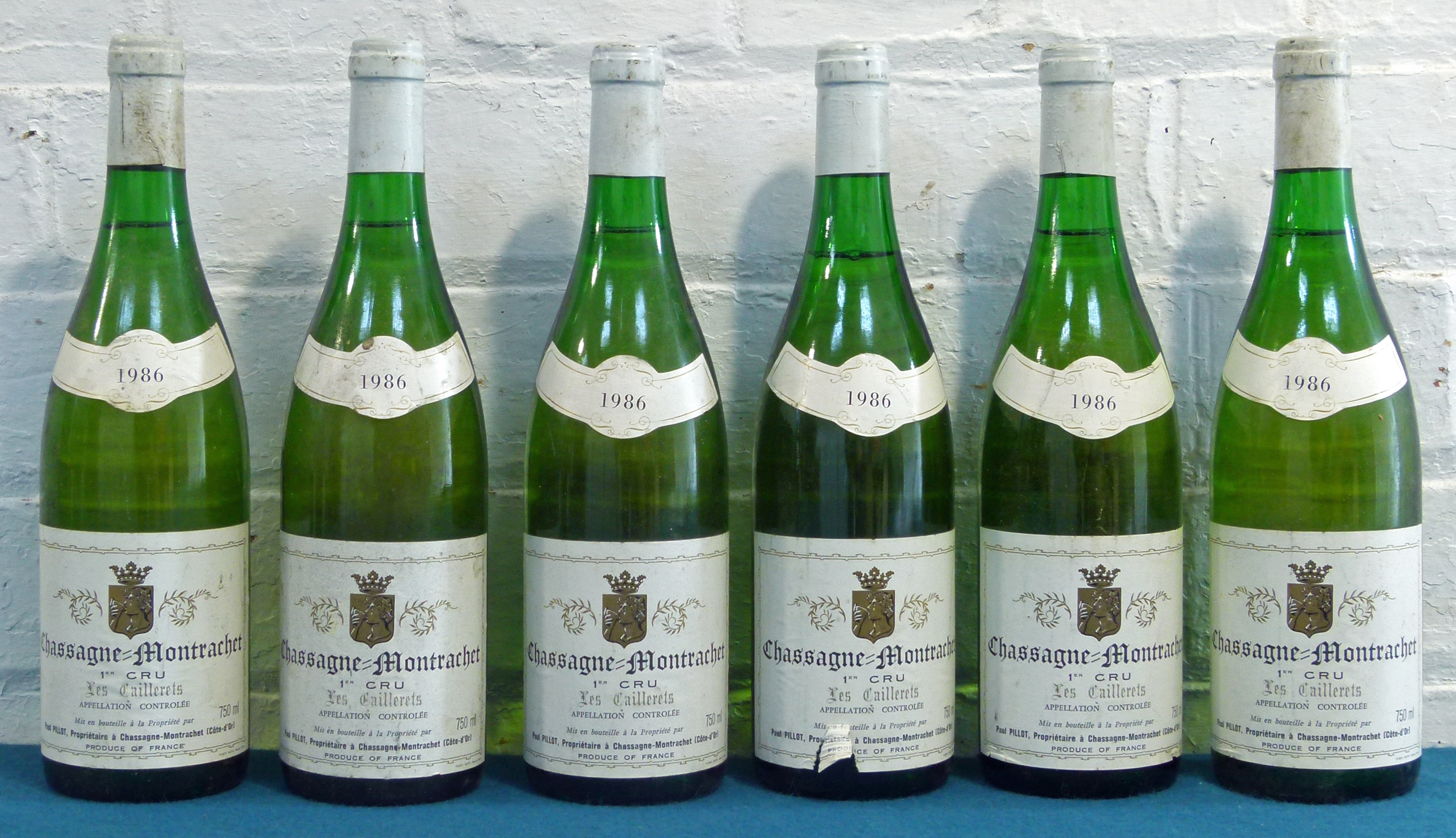 6 Bottles Chassagne-Montrachet Premier Cru ‘Les Caillerets’ Domaine Paul Pilot 1986