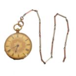 An 18ct gold open face pocket watch,