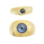 Two sapphire dress rings,